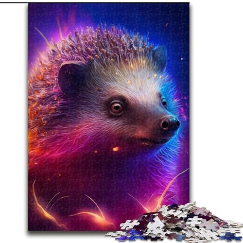 Puzzle 1000 Teile für Erwachsene, Blitz-Igel-Puzzle aus Holz, perfekt für Halloween, Weihnachten, Geburtstagsgeschenk, 1000 Stück(50x75cm) von XHAXING