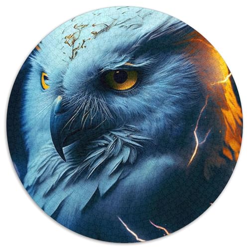 Puzzle 1000 Teile für Erwachsene, Blitzeule, rund, aus Pappe, ideales Weihnachts- oder Geburtstagsgeschenk, Partyspiel-Spielzeug (Größe 67,5 x 67,5 cm) von XHAXING