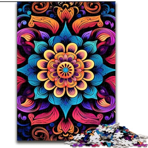 Puzzle 1000 Teile für Erwachsene, Blühende Mandalas, Puzzle aus Pappe, perfekt für Halloween, Weihnachten, Geburtstagsgeschenk, 1000 Stück(26x38cm) von XHAXING