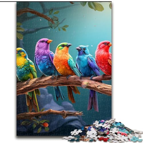 Puzzle 1000 Teile für Erwachsene, Blumen- und Vogel-Puzzle aus Pappe, Geschenkidee zum Geburtstag, anspruchsvolles Denkspiel, 1000 Teile(26x38cm) von XHAXING