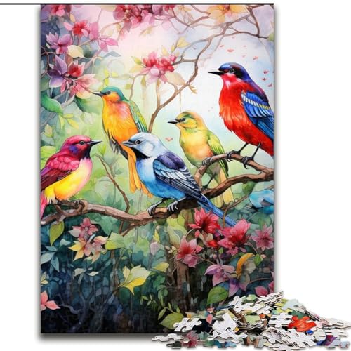 Puzzle 1000 Teile für Erwachsene, Blumen- und Vogel-Puzzle aus Pappe, geeignet für Geburtstage, Halloween, Thanksgiving, Ostern, 1000 Teile(26x38cm) von XHAXING