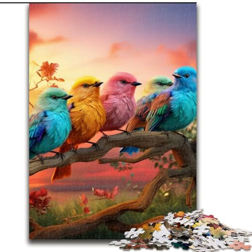 Puzzle 1000 Teile für Erwachsene, Blumen- und Vogelpuzzle aus Holz, geeignet für Geburtstage, Halloween, Erntedankfest, Ostern, 1000 Teile(50x75cm) von XHAXING