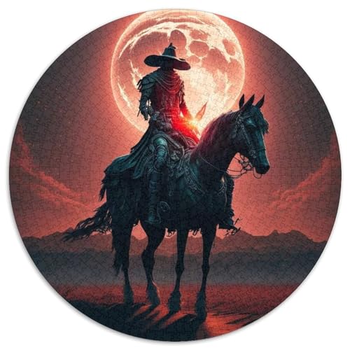 Puzzle 1000 Teile für Erwachsene, Blutmond-Cowboy-Puzzles für Erwachsene, pädagogisches Denkspiel, künstlerische Heim- und Bürodekoration, ab 14 Jahren (Größe 67,5 x 67,5 cm) von XHAXING