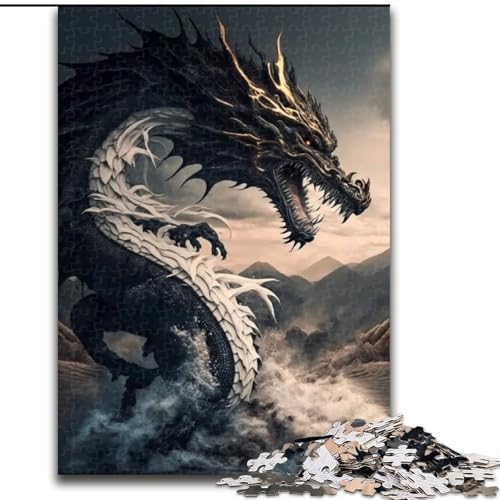 Puzzle 1000 Teile für Erwachsene, Brave Dragon Puzzle aus Holz, schwieriges Denkspiel für Jugendliche, 1000 Teile(50x75cm) von XHAXING