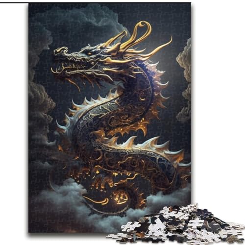 Puzzle 1000 Teile für Erwachsene, Brave Dragon Puzzle aus Pappe, perfekt für Halloween, Weihnachten, Geburtstagsgeschenk, 1000 Stück(26x38cm) von XHAXING