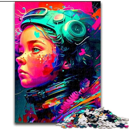 Puzzle 1000 Teile für Erwachsene, Bunte Astronauten-Puzzles aus Pappe, anspruchsvolles DIY-Denkspiel, interaktives Familienspiel, 1000 Teile(26x38cm) von XHAXING