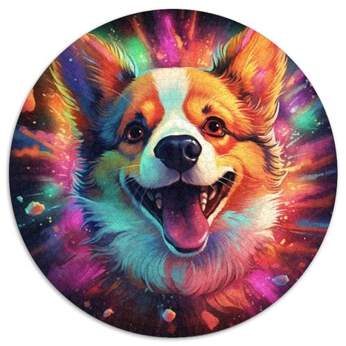 Puzzle 1000 Teile für Erwachsene, Bunte Corgi-Papierpuzzles für Reiseliebhaber und Paare, anspruchsvolles Spielzeug (Größe 67,5 x 67,5 cm) von XHAXING
