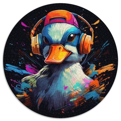 Puzzle 1000 Teile für Erwachsene, Bunte Entenblumen, Puzzles für Erwachsene, pädagogisches Denkspiel, künstlerische Heim- und Bürodekoration, ab 14 Jahren (Größe 67,5 x 67,5 cm) von XHAXING