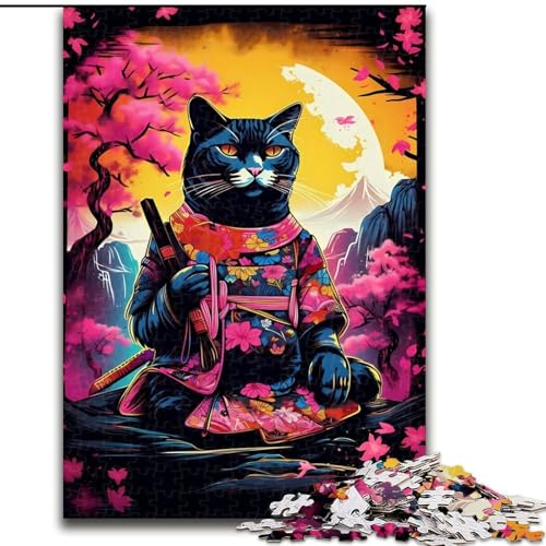 Puzzle 1000 Teile für Erwachsene, Bunte Katze, japanische Puzzles aus Pappe, interaktives Familienspiel, Heimdekoration zum Selbermachen, anspruchsvolles Denksportgeschenk, 1000 Stück(26x38cm) von XHAXING