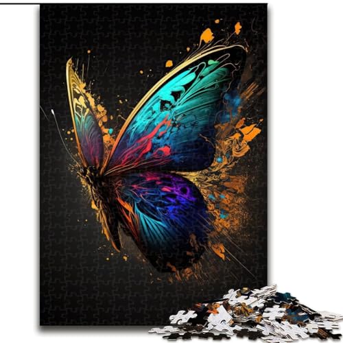 Puzzle 1000 Teile für Erwachsene, Bunte Schmetterlings-Puzzles aus Pappe, anspruchsvolles DIY-Denkspiel, interaktives Familienspiel, 1000 Teile(26x38cm) von XHAXING