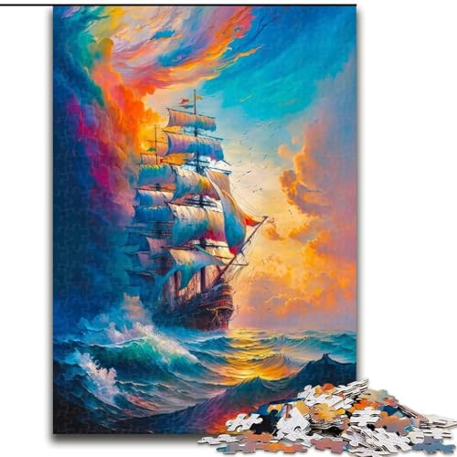 Puzzle 1000 Teile für Erwachsene, Bunte Wasserfälle, aus Pappe, interaktives Familienspiel, Denksportgeschenk, Lernspielzeug, 1000 Teile(26x38cm) von XHAXING