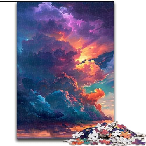 Puzzle 1000 Teile für Erwachsene, Bunte Wolken, Puzzle aus Holz, Geschenk für Männer und Frauen, Alltag und besondere Anlässe, 1000 Teile(50x75cm) von XHAXING