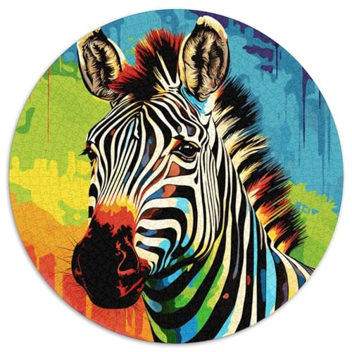 Puzzle 1000 Teile für Erwachsene, Bunte Zebras, Papierpuzzle, Denksportaufgabe, Spiel für Erwachsene, interaktive Familienaktivität (67,5 x 67,5 cm) von XHAXING