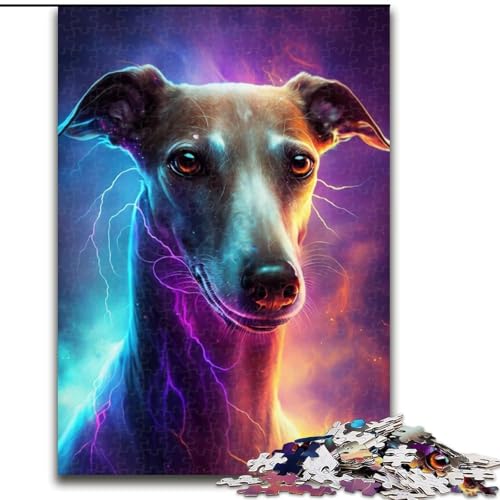 Puzzle 1000 Teile für Erwachsene, Bunter Blitzhund, Puzzle aus Holz, interaktives Familienspiel, Heimdekoration zum Selbermachen, anspruchsvolles Denksportgeschenk, 1000 Stück(50x75cm) von XHAXING