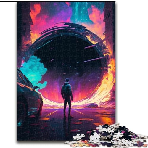 Puzzle 1000 Teile für Erwachsene, Buntes Planeten-Puzzle aus Holz, schwieriges Denkspiel für Teenager, 1000 Teile(50x75cm) von XHAXING