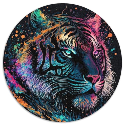 Puzzle 1000 Teile für Erwachsene, Buntes Tiger-Papierpuzzle, Denksportaufgabe, Spiel für Erwachsene, interaktive Familienaktivität (67,5 x 67,5 cm) von XHAXING