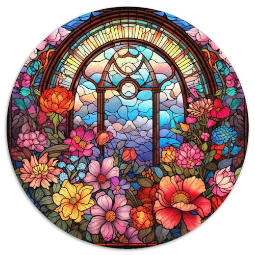 Puzzle 1000 Teile für Erwachsene, Buntglasgarten, Papierpuzzle, Denksportaufgabe, Spiel für Erwachsene, interaktive Familienaktivität (67,5 x 67,5 cm) von XHAXING