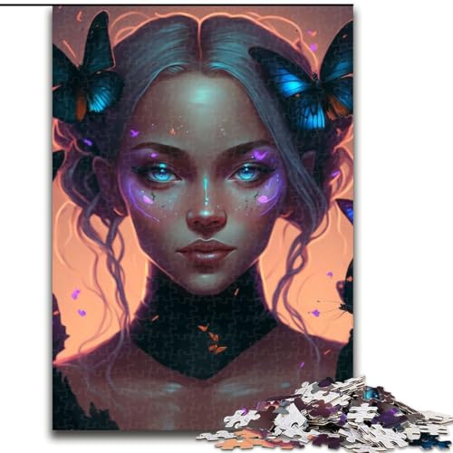 Puzzle 1000 Teile für Erwachsene, Charmantes Mädchen-Puzzle aus Holz, perfekt für Halloween, Weihnachten, Geburtstagsgeschenk, 1000 Stück(50x75cm) von XHAXING