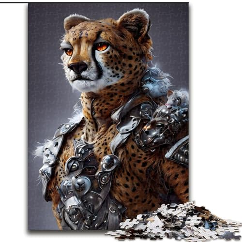 Puzzle 1000 Teile für Erwachsene, Cheetah King-Puzzle aus Holz, Geburtstage, Feiertage und Heimdekoration, 1000 Teile(50x75cm) von XHAXING