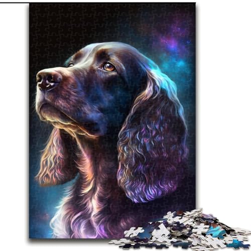 Puzzle 1000 Teile für Erwachsene, Cocker Spaniel-Hundepuzzle aus Pappe, perfekt für Halloween, Weihnachten, Geburtstagsgeschenk, 1000 Stück(26x38cm) von XHAXING