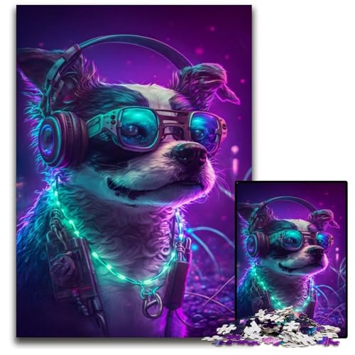 Puzzle 1000 Teile für Erwachsene, Cooler Hund spielt Musik, unmögliche Puzzles für Erwachsene, Geburtstagsgeschenkidee, anspruchsvolles Denkspiel, 50x75cm Puzzle 1000 Teile für Erwachsene, Cooler Hund spielt Musik, unmögliche Puzzles für Erwachsene, Geburtstagsgeschenkidee, anspruchsvolles Denkspiel, 50x75cm von XHAXING