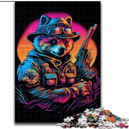 Puzzle 1000 Teile für Erwachsene, Cooles Bärenpuzzle aus Holz, perfekt für Halloween, Weihnachten, Geburtstagsgeschenk, 1000 Stück(50x75cm) von XHAXING