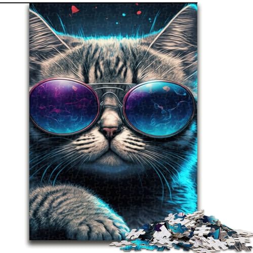 Puzzle 1000 Teile für Erwachsene, Cooles Katzen-Puzzle aus Pappe, anspruchsvolles Denkspiel für Teenager, unterhaltsames interaktives Spiel für die ganze Familie, 1000 Teile(26x38cm) von XHAXING