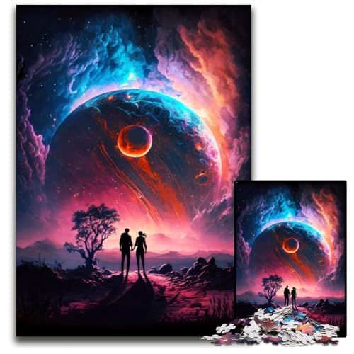 Puzzle 1000 Teile für Erwachsene, Cosmic Love Planetary, Unmögliches Puzzle für Erwachsene, Geburtstagsgeschenkidee, Herausforderndes Denkspiel, 26 x 38 cm von XHAXING