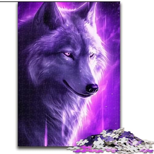 Puzzle 1000 Teile für Erwachsene, Cosmic Wolf Puzzle aus Holz, interaktives Familienspiel, DIY-Heimdekoration, anspruchsvolles Denksportgeschenk, 1000 Stück(50x75cm) von XHAXING