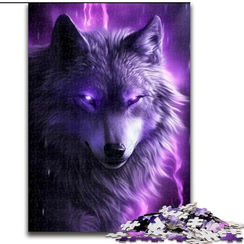 Puzzle 1000 Teile für Erwachsene, Cosmic Wolf Puzzle aus Pappe, Weihnachten, Halloween, Ostern, Neujahr, 1000 Teile(26x38cm) von XHAXING