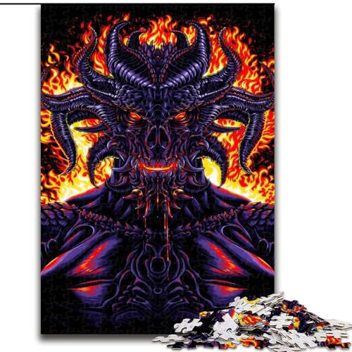Puzzle 1000 Teile für Erwachsene, Dämon aus der Hölle, Puzzle aus Pappe, schwieriges Denkspiel für Teenager, 1000 Teile(26x38cm) von XHAXING