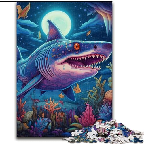 Puzzle 1000 Teile für Erwachsene, Deep Jaws Puzzle aus Holz, anspruchsvolles Denkspiel für Teenager, interaktives Familienspiel, 1000 Teile(50x75cm) von XHAXING