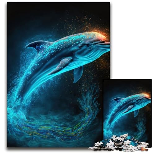 Puzzle 1000 Teile für Erwachsene, Delphin, Unmögliches Puzzle für Erwachsene, Geburtstagsgeschenkidee, Herausforderndes Denkspiel, 26 x 38 cm Puzzle 1000 Teile für Erwachsene, Delphin, Unmögliches Puzzle für Erwachsene, Geburtstagsgeschenkidee, Herausforderndes Denkspiel, 26 x 38 cm von XHAXING