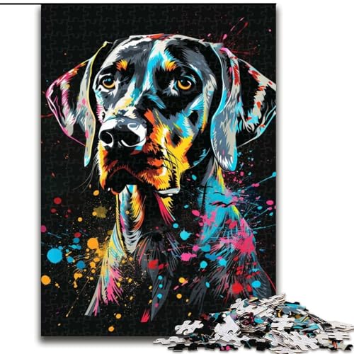 Puzzle 1000 Teile für Erwachsene, Deutscher Kurzhaar-Vorstehhund, Puzzle aus Pappe, perfekt für Halloween, Weihnachten, Geburtstagsgeschenk, 1000 Stück(26x38cm) von XHAXING