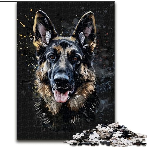 Puzzle 1000 Teile für Erwachsene, Deutscher Schäferhund, DJ Neon, Puzzle aus Holz, interaktives Familienspiel, Denksportaufgabe, Geschenk, Lernspielzeug, 1000 Teile(50x75cm) von XHAXING