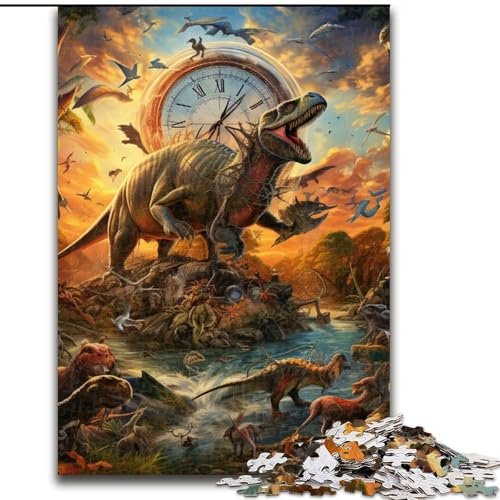Puzzle 1000 Teile für Erwachsene, Dinosaurierwelt-Puzzle aus Holz, perfekt für Familienspaß, Partyspiele, Geburtstagsparty-Geschenke, 1000 Stück(50x75cm) von XHAXING
