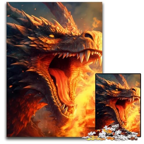 Puzzle 1000 Teile für Erwachsene, Drachen-Tier-Puzzles für Erwachsene, Denkspiel für Teenager, 50x75cm von XHAXING