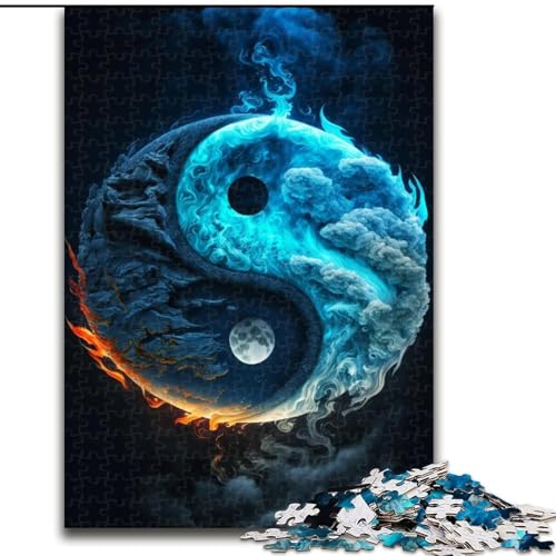 Puzzle 1000 Teile für Erwachsene, EIS- und Feuerpuzzle aus Holz, perfekt für Familienspaß, Partyspiele, Geburtstagspartygeschenke, 1000 Stück(50x75cm) von XHAXING