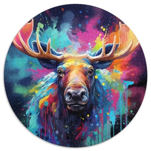 Puzzle 1000 Teile für Erwachsene, Elch-Papierpuzzle für Reiseliebhaber und Paare, anspruchsvolles Spielzeug (Größe 67,5 x 67,5 cm) von XHAXING