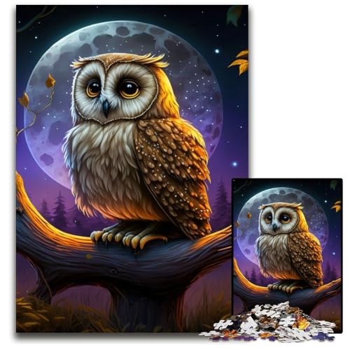 Puzzle 1000 Teile für Erwachsene, Eulennacht, Unmögliches Puzzle für Erwachsene, Geburtstagsgeschenkidee, Herausforderndes Denkspiel, 50x75cm Puzzle 1000 Teile für Erwachsene, Eulennacht, Unmögliches Puzzle für Erwachsene, Geburtstagsgeschenkidee, Herausforderndes Denkspiel, 50x75cm von XHAXING