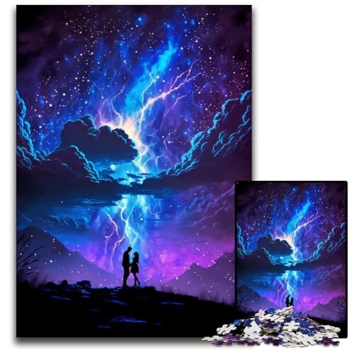 Puzzle 1000 Teile für Erwachsene, Fantasie-Gewitterlandschaft, Unmögliches Puzzle für Erwachsene, Geburtstagsgeschenkidee, Herausforderndes Denkspiel, 26x38cm Puzzle 1000 Teile für Erwachsene, Fantasie-Gewitterlandschaft, Unmögliches Puzzle für Erwachsene, Geburtstagsgeschenkidee, Herausforderndes Denkspiel, 26x38cm von XHAXING