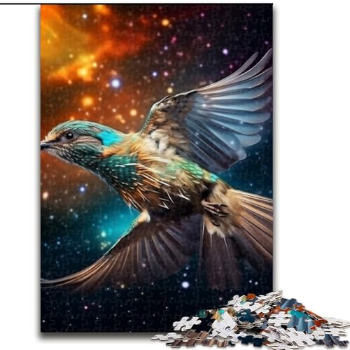 Puzzle 1000 Teile für Erwachsene, Fantasie-Kolibri-Puzzle, aus Pappe, mit interaktivem Familienspiel, Kinder ab 10 Jahren, 1000 Teile(26x38cm) von XHAXING