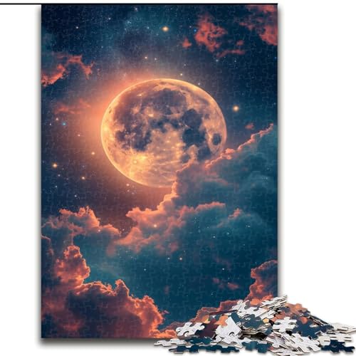 Puzzle 1000 Teile für Erwachsene, Fantasie-Mond und Wolken, aus Pappe, entspannende Unterhaltung, Heimdekoration, 1000 Teile(26x38cm) von XHAXING