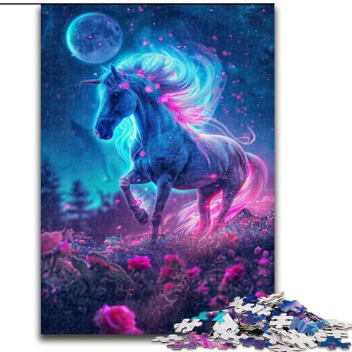 Puzzle 1000 Teile für Erwachsene, Fantasie-Pferde-Puzzle aus Holz, Weihnachten, Halloween, Ostern, Neujahr, 1000 Teile(50x75cm) von XHAXING