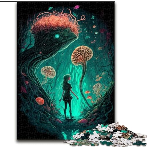 Puzzle 1000 Teile für Erwachsene, Fantasie-Pilz-Puzzle aus Holz, Weihnachten, Halloween, Ostern, Neujahr, 1000 Teile(50x75cm) von XHAXING
