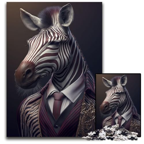 Puzzle 1000 Teile für Erwachsene, Fantasie-Zebra-Kostüm, Unmögliches Puzzle für Erwachsene, Geburtstagsgeschenkidee, Herausforderndes Denkspiel, 26x38cm Puzzle 1000 Teile für Erwachsene, Fantasie-Zebra-Kostüm, Unmögliches Puzzle für Erwachsene, Geburtstagsgeschenkidee, Herausforderndes Denkspiel, 26x38cm von XHAXING