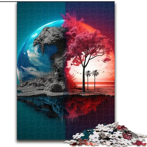 Puzzle 1000 Teile für Erwachsene, Fantasielandschafts-Puzzle aus Holz, Geburtstagsgeschenkidee, anspruchsvolles Denkspiel, 1000 Teile(50x75cm) von XHAXING