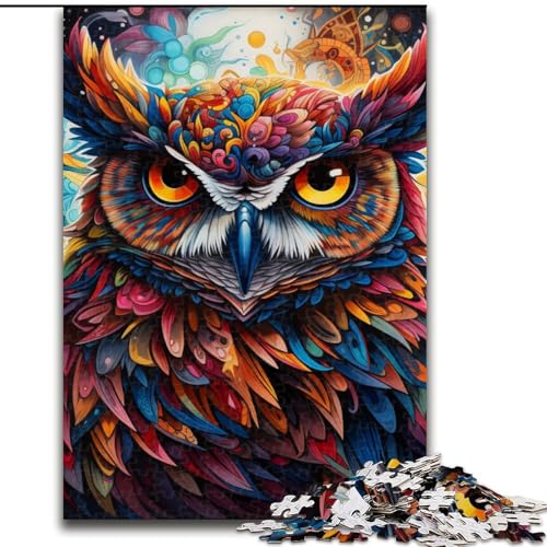 Puzzle 1000 Teile für Erwachsene, Fantasy Art Eulen-Puzzle aus Holz, perfekte Dekoration für Zuhause oder das Büro, 1000 Teile(50x75cm) von XHAXING