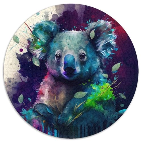 Puzzle 1000 Teile für Erwachsene, Fantasy-Koala-Rundpuzzle, Denkspiel für Teenager, (Größe 67,5 x 67,5 cm) von XHAXING