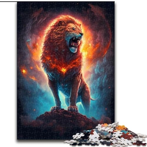 Puzzle 1000 Teile für Erwachsene, Fantasy-Löwen-Puzzle aus Pappe, Weihnachten, Halloween, Ostern, Neujahr, 1000 Teile(26x38cm) von XHAXING
